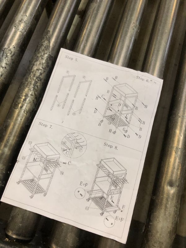 Photo 1 of 3-Tier Rolling Utility Cart with Caster Wheels