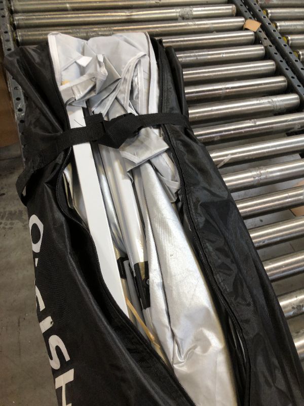 Photo 1 of Pop-up Portable Outdoor Canopy Tent 10'x10' Instant Gazebo, with 1 Sidewall, Carry Bag, Stakes, Ropes, for Outdoor/Beach/Patio/Wedding Parties and Commercial Events 10FTx10FT 1-White