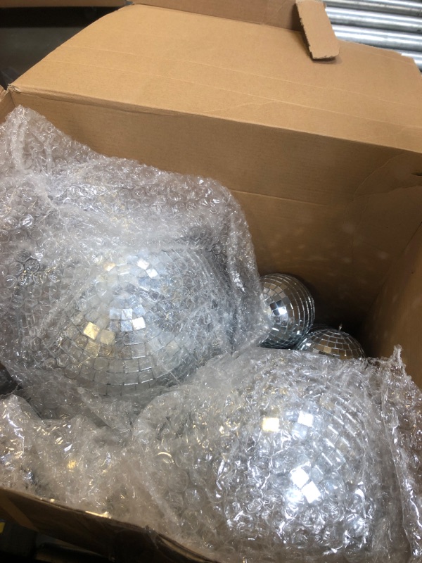 Photo 3 of 17 Pack Large Disco Ball Hanging Disco Ball Small Disco Ball Mirror Disco Balls Decorations for Party Wedding Dance and Music Festivals Decor Club Stage Props DJ Decoration (8, 6, 3.2 Inch)