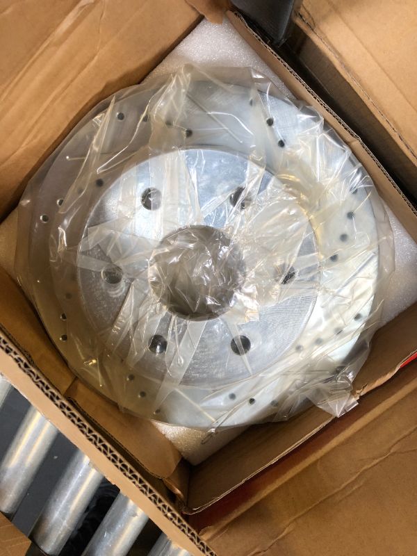 Photo 2 of A-Premium 12.01 inch (305mm) Front Drilled and Slotted Disc Brake Rotors Compatible with Select Chevy, GMC and Cadillac Models - Silverado 1500, Tahoe, Express, Suburban, Avalanche, Astro, Sierra