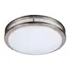 Photo 1 of 14 in. 3-Watt Brushed Nickle Round Double Ring Flushmount 3 CCT LED Selectable
