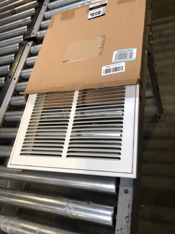 Photo 2 of 14 X 14 Steel Return Air Filter Grille for 1 Filter - Removable Face/Door - HVAC DUCT COVER - Flat Stamped Face - White [Outer Dimensions: 16.5 W X
