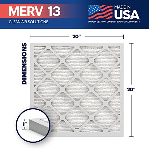 Photo 1 of BNX 20x20x1 MERV 13 AC Furnace Air Filter  - MADE in USA - Electrostatic Pleated Air Conditioner HVAC AC Furnace Filters - Removes Pollen, Mold,
