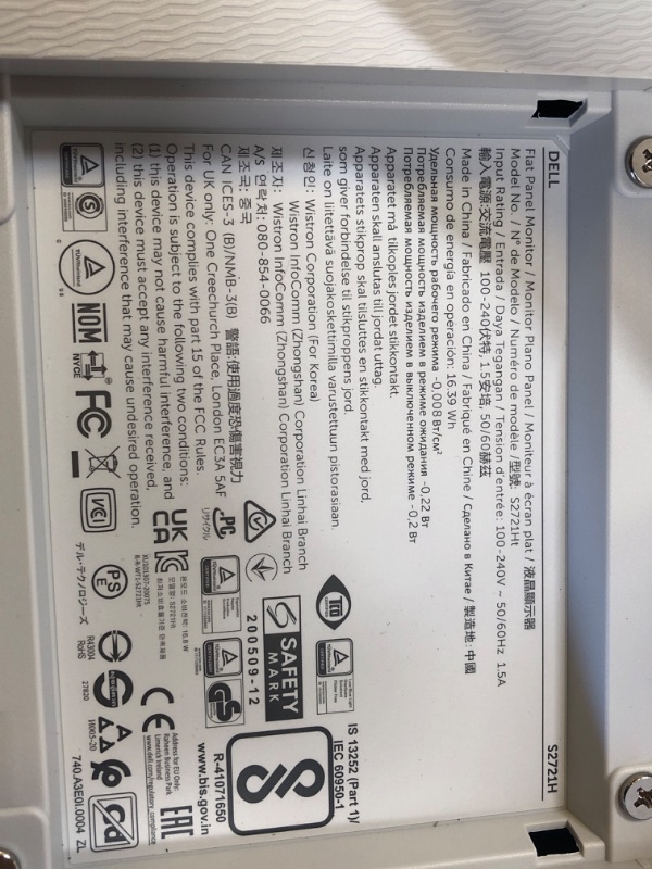 Photo 4 of Dell S2721H 27-inch Full HD 1920 x 1080p, 75Hz IPS LED LCD Thin Bezel Adjustable Gaming Monitor, 4ms Grey-to-Grey Response Time, Built-in Dual Speakers, HDMI ports, AMD FreeSync, Platinum Silver 27.0" FHD Fixed S2721H