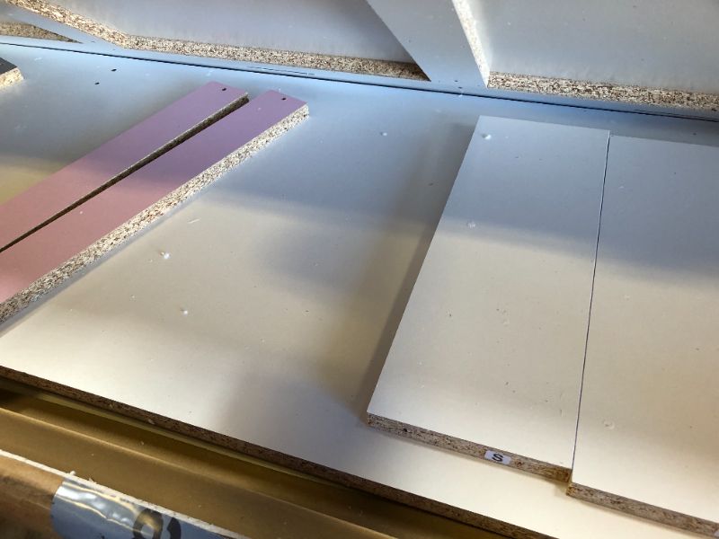 Photo 1 of Hodedah 7 Drawer Jumbo Chest, Five Large Drawers, Two Smaller Drawers with Two Lock, Hanging Rod, and Three Shelves | White