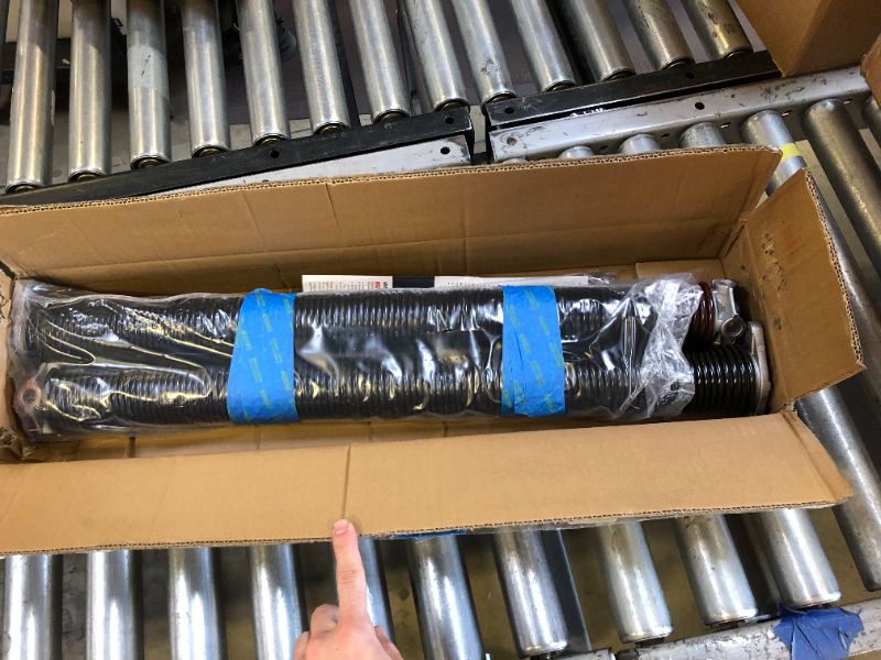 Photo 2 of Pair of 2" Garage Door Torsion Springs Set with Non-Slip Winding Bars & Gloves, High Quality Precision Electrophoresis Black Coated, for Replacement & Installation, MIN 16,000 Cycles (0.225x2''x25'') 0.225X2"X25"