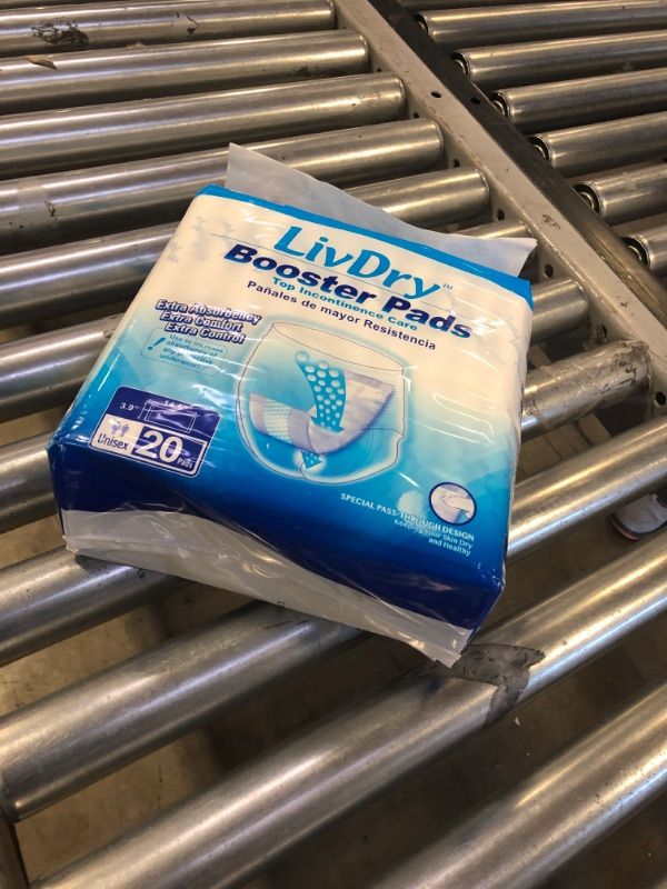Photo 1 of Incontinence Booster Pads by LivDry | Extra Absorbent Protection for Adults, Unisex | Disposable Comfortable Pad (20 Count, Regular Length) 20 Count (Pack of 1) Regular Length