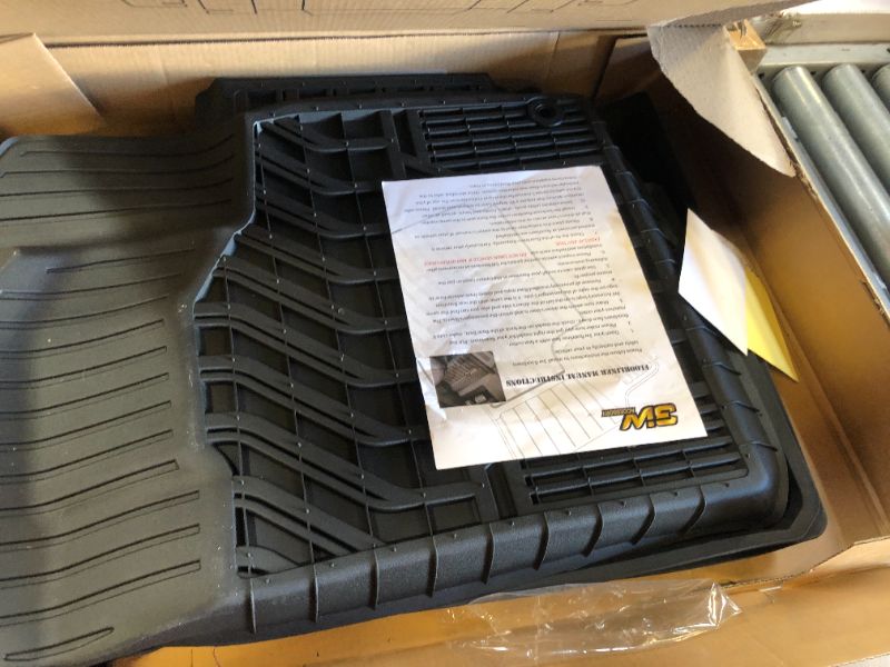 Photo 2 of 3W Floor Mats for Nissan Rogue 2014-2020 (NOT for Nissan Rouge Sports) - Full Set TPE All Weather Custom Fit Car Mats, Black (Floor Mats with Front Carpet Mats On Top) 2014-2020 Floor Mats & Carpet