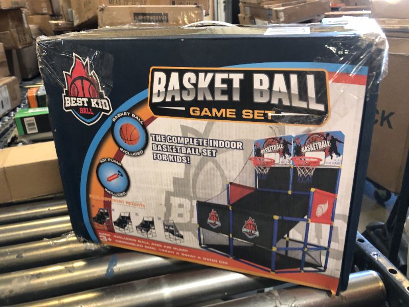 Photo 3 of BESTKID BALL Double Shot Basketball Hoop Arcade Game - Indoor & Outdoor for Kids 3-9 Year Old - Birthday Party Gift for Boys, Girls, Toddlers - Fun Sports Train in Home, Room & Backyard Blue
