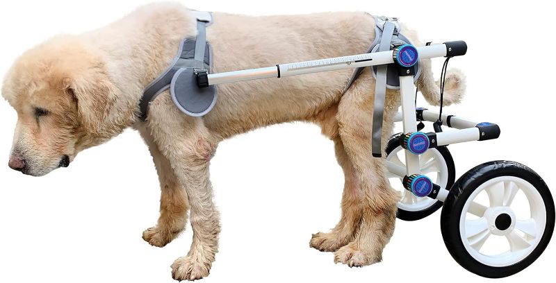 Photo 1 of HobeyHove Adjustable Dog Cart/Wheelchair,Fordable Dog Wheelchair for Back Legs,Assist Large Pets with Paralyzed Hind Limbs to Recover (XL White) X-Large White
