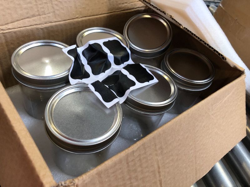 Photo 2 of [ 6 Pack] 16 oz. Wide-Mouth Glass Mason Jars with Metal Airtight Lids and Bands for 1 Pint Canning, Preserving, & Meal Prep Wide Mouth - 16 oz.