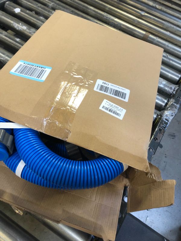 Photo 2 of 2 Pcs Blue 1.5" Diameter Pool Pump Replacement Hose, 1 1/2 Inch Pool Hoses for Above Ground Pools, 59" Long Accessory Pool Hoses for Filter Pump and Saltwater Systems (2PC Blue with Adapter)