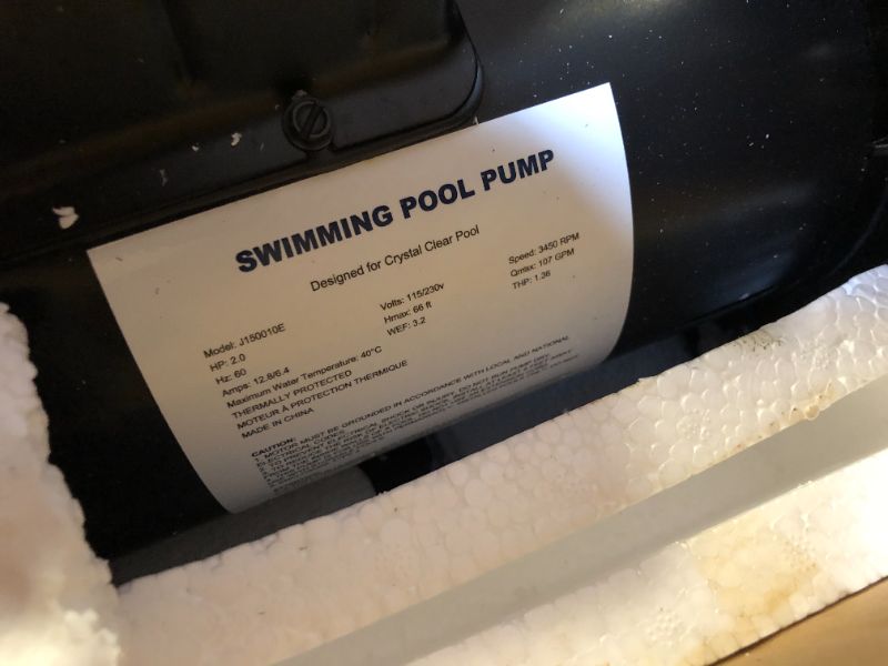 Photo 6 of 2hp Inground Pool Pump | Dual Voltage | 6420GPH Flow | 66ft Head Lift | Swimming Pool Pump for Inground Pools| 115V/230V AC 60HZ
