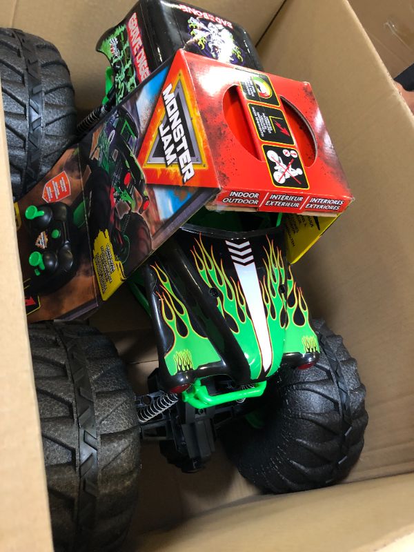Photo 3 of Monster Jam, Official Mega Grave Digger All-Terrain Remote Control Monster Truck, Over 2 Ft. Tall, 1:6 Scale, Kids Toys for Boys and Girls Ages 4-6+ Mega Grave Digger (V2)