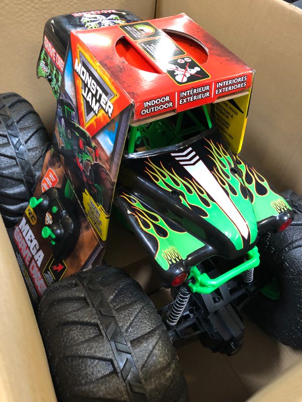 Photo 2 of Monster Jam, Official Mega Grave Digger All-Terrain Remote Control Monster Truck, Over 2 Ft. Tall, 1:6 Scale, Kids Toys for Boys and Girls Ages 4-6+ Mega Grave Digger (V2)