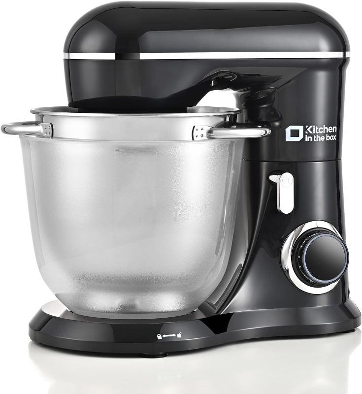 Photo 1 of Kitchen in the box Stand Mixer, 4.5QT+5QT Two bowls Electric Food Mixer, 10 Speeds 3-IN-1 Kitchen Mixer for Daily Use with Egg Whisk,Dough Hook,Flat Beater (Black)
