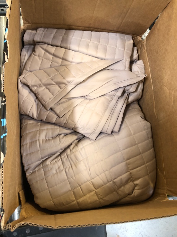 Photo 2 of Comfort Spaces Kienna Quilt Set - Luxury Double Sided Stitching Design, All Season, Lightweight, Coverlet Bedspread Bedding, Matching Shams, Taupe King(104"x90") 3 Piece Taupe King/Cal King(104"x90")