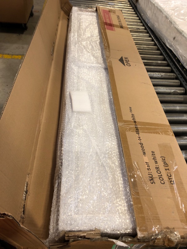 Photo 1 of 4 Panel Room Divider, Room Divider Screen, Wood Room Divider, Folding Screen Room Divider, 5.6 Ft, White Vintage White 4 panel