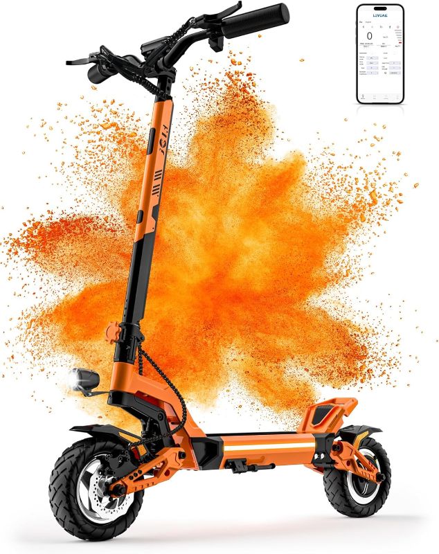 Photo 1 of X5/G1 Electric Scooter Adults Max 37/45/55 mph, 10" Pneumatic Tire, Power by 1300/3200/6000 W, Max 32/40/75 Miles Long Range Double Braking System Adult Electric Scooter with Smart APP NFC LCD Display
