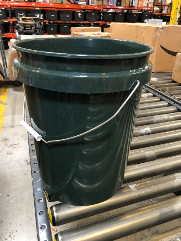 Photo 2 of  5 Gallon Bucket Heavy Duty Plastic Bucket, Comfortable Handle, Perfect for on The Job, Home Improvement, or Household Cleaning; Made from 100% Recycled Materials Green 