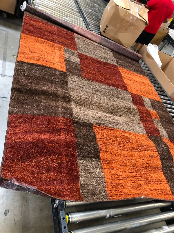 Photo 3 of Unique Loom Autumn Collection Area Rug - Providence (5.3" x 8' Rectangle, Multi/ Beige)

