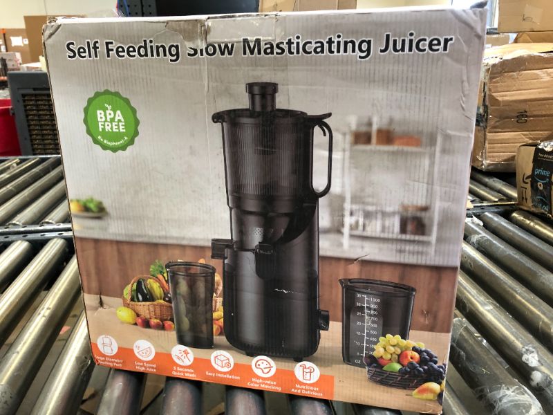 Photo 4 of Cold Press Juicer, Amumu Slow Masticating Machines with 5.3" Extra Large Feed Chute Fit Whole Fruits & Vegetables Easy Clean Self Feeding Effortless for Batch Juicing, High Juice Yield, BPA Free 250W