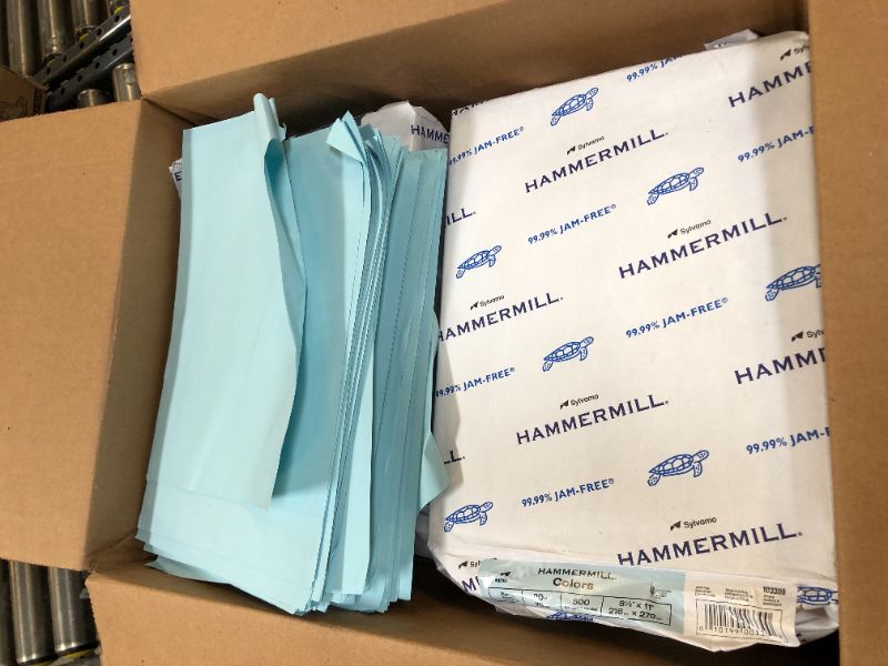 Photo 3 of Hammermill Colored Paper, 20 lb Blue Printer Paper, 8.5 x 11-1 Ream (500 Sheets) - Made in the USA, Pastel Paper, 103309R Blue 1 Ream | 500 Sheets Letter (8.5x11) Paper