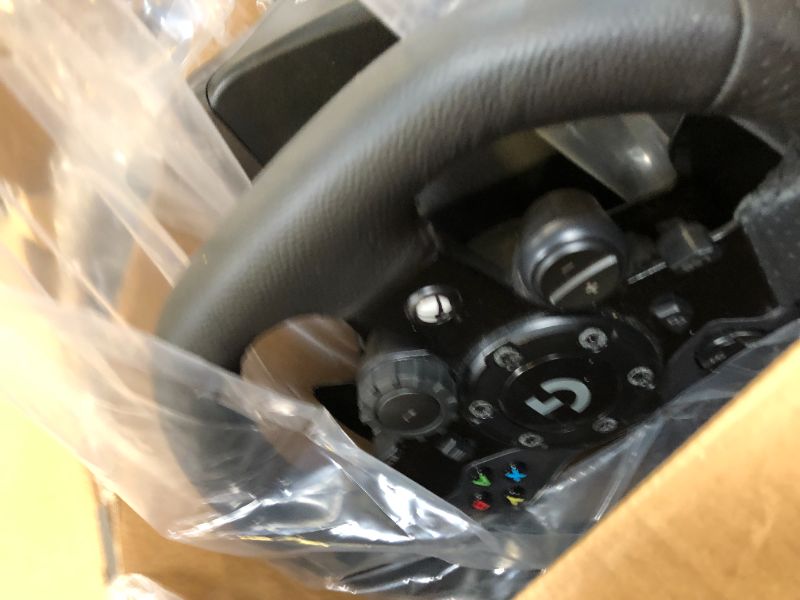 Photo 2 of Logitech G923 Racing Wheel and Pedals for Xbox X|S, Xbox One and PC featuring TRUEFORCE up to 1000 Hz Force Feedback, Responsive Pedal, Dual Clutch Launch Control, and Genuine Leather Wheel Cover Xbox|PC Wheel Only