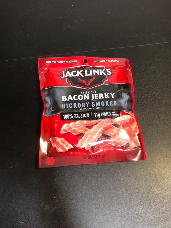 Photo 2 of Jack Link's Thick Cut Hickory Smoked Bacon Jerky 2.5 oz. Pegged