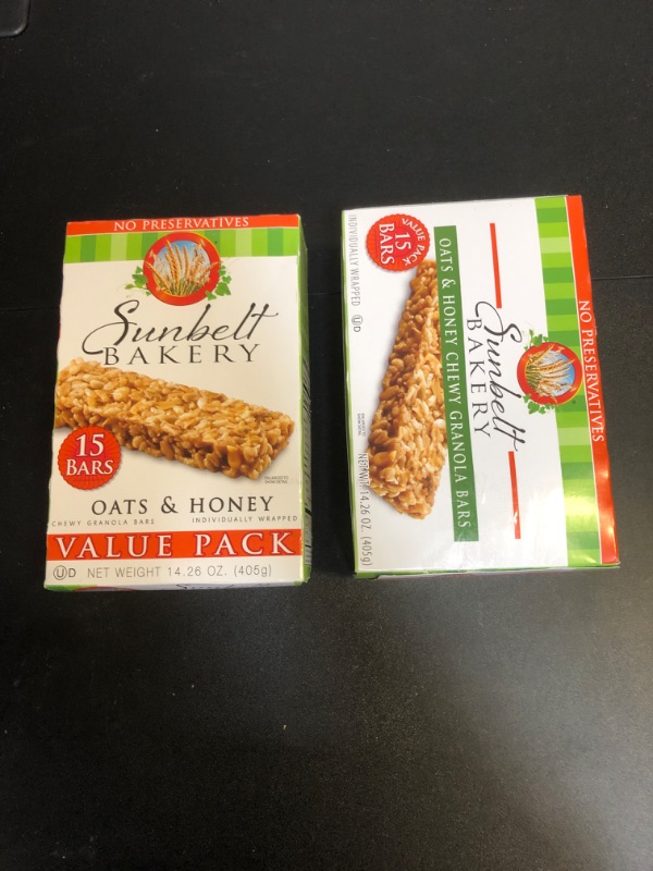 Photo 2 of Sunbelt Bakery Oats & Honey Chewy Granola Bars, Value Pack, 1.0 OZ, 27 Bars in Total (2 Box)
