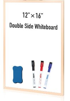 Photo 1 of DumanAsen Magnetic Whiteboard, 12" x 16" Small White Board for Wall, Portable Aluminum Frame Double Sided Whiteboard Includes 3 Markers, Eraser and Mounting Hardware Champagne Gold