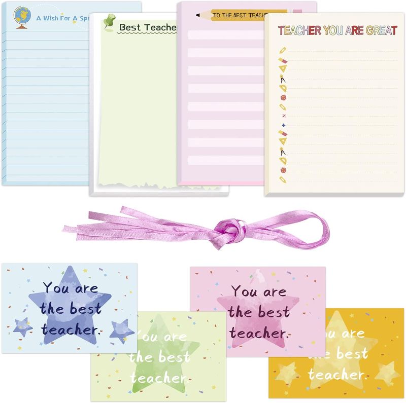 Photo 1 of ceiba tree Teacher Notepads Gifts Bulk 4 Pack Lined To Do List Memo Pads with Cards and Ribbons for School Classroom Home
2 PACK