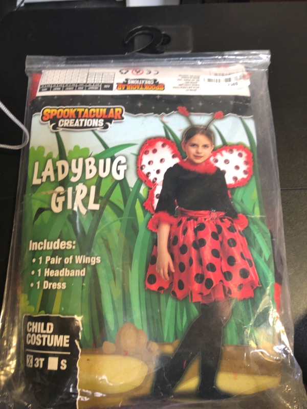 Photo 2 of Spooktacular Creations Halloween Ladybug Girl Costume, Fancy dress with wings for Themed Parties, Cosplay, Dress Up Party 3T (3-4 yr)