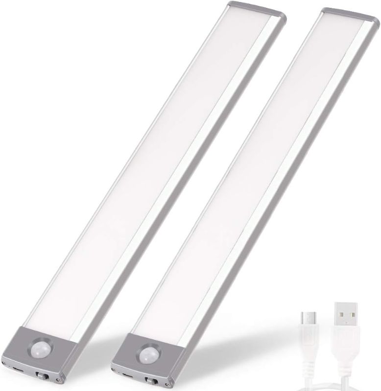 Photo 1 of Rechargeable Motion Sensor Led Lights Ultra Thin Softer Under Counter 54-LED Closet Lighting Battery Operated Wireless Kitchen Under Cabinet Lighting Stick On Night Light (2PACK)
