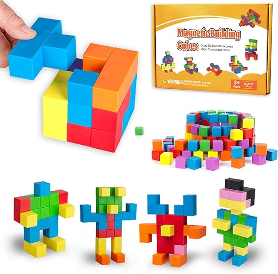 Photo 1 of 30 PCS 1.3" Mathematical Teaching Aids - Hexahedral Magnetic Cubes, Magnetic Blocks, Spatial Thinking, Geometric Solid Models for Student?Magnetic Building Blocks for Kids
