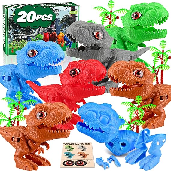 Photo 1 of 60PCS Dinosaur Toys Party Favors for Kids 4-8 Years Old, Bulk Assembly Dino Toys for Classroom Treasure Box, Easter Goodie Bags Stuffers Birthday Gifts Carnival Prizes, Pinata Fillers for Kids
