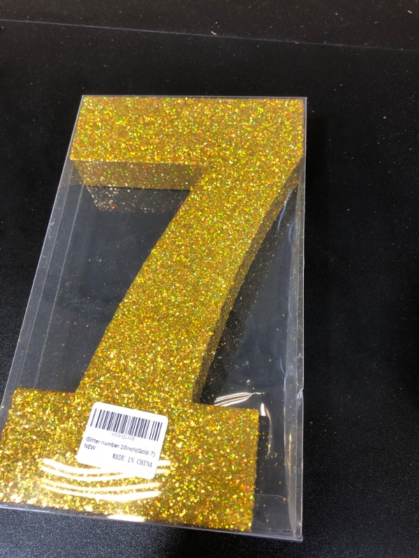 Photo 2 of Glitter number 10inch (10 inch, Gold-7)