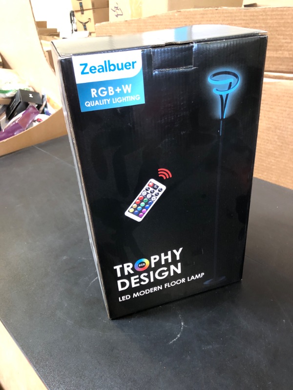 Photo 1 of Corner Floor Lamp, RGB Color Changing Corner Lamp with Touch & Remote Control, Dimmable LED Standing Floor Lamp for Living Room, Bedroom, Gaming Room, DIY 17 Lighting Modes, Black