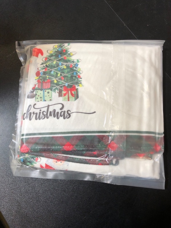 Photo 1 of Pack of 4 Christmas Kitchen Dish Towels for Christmas Decor 18x26 Inch Christmas Ultra Absorbent Bar Drying Cloth Vintage Tea Sign Hand Towel for Cooking (Christmas C)