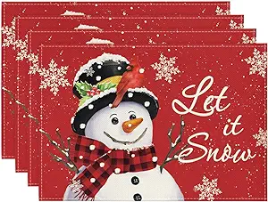 Photo 1 of Christmas Placemats Pack of 4 12x18 Inch Christmas Decor Table Mat for Party Dining Decoration