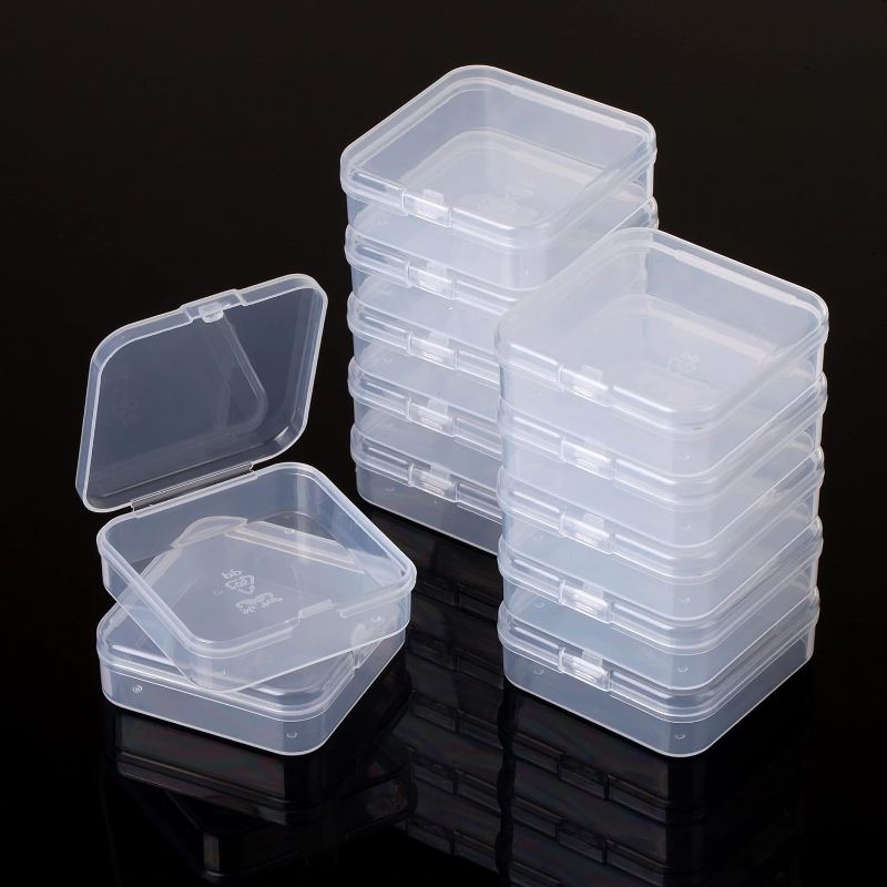 Photo 1 of 12 pcs small plastic clear containers 