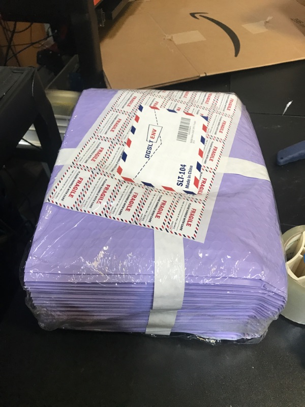 Photo 2 of 12x9" Side-Opening Purple Bubble Mailers (25-Pack)