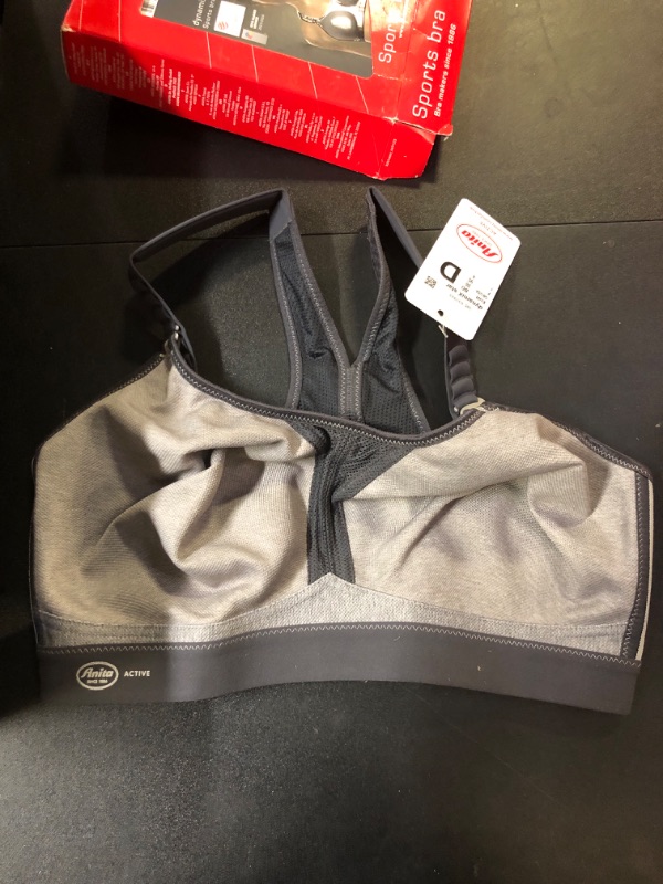 Photo 2 of Anita Womens Dynamix Star Sports Bra Heather Grey Nylon - Size 38C
