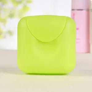 Photo 1 of 2 Pcs Small Size Plastic Soap Case Holder Container Box Home Outdoor Hiking Camping Travel,2.75 * 2.75 * 1.65 inch Lime Green
