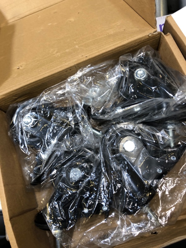 Photo 1 of Stem Caster Wheels 3 Inch, Threaded Stem Casters Heavy Duty Casters Set of 4, Swivel Casters with Stem UNC 3/8"-16 x 1" Industrial Castors with Safety Dual Locking Wheel for Furniture and Cart 3 inch 3/8"-16x1"