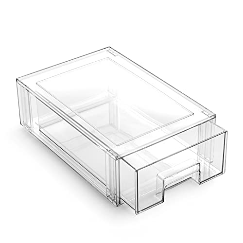 Photo 1 of BINO | Stackable Storage Drawer | the CRATE COLLECTION | Clear Storage Bins with Drawers for Pantry Shelf Organization and Storage | Fridge Organizer

