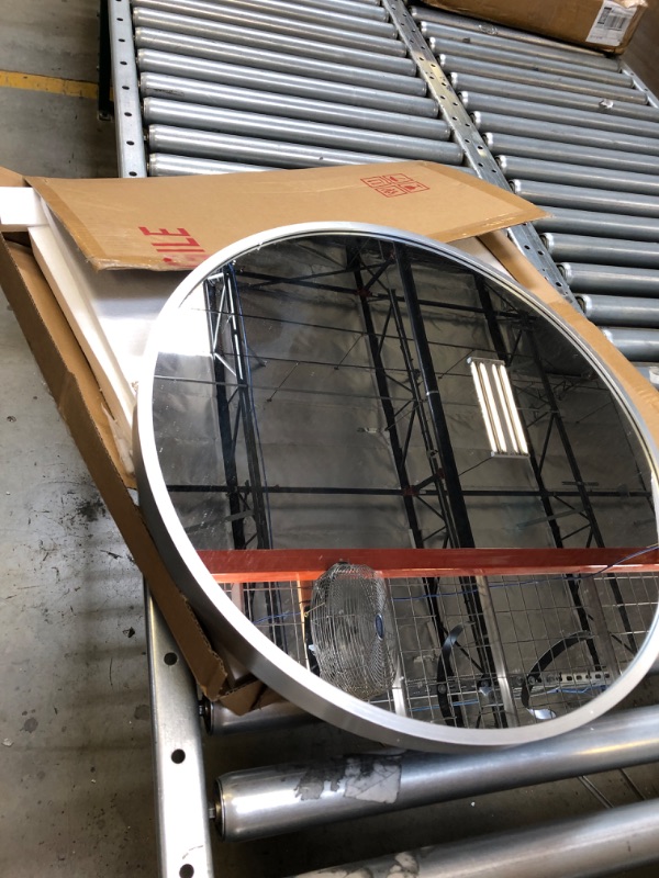 Photo 1 of FrameWorks 20" Deluxe Contemporary Silver Circular Aluminum Mirror Silver 20"