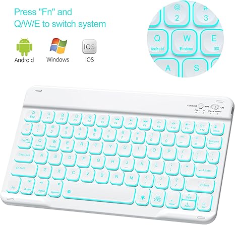 Photo 1 of BOBOLEE Ultra-Slim Portable Mini Rechargeable Wireless Multi-Colors Detachable Magnetic BT Keyboard for iPad Phone Computer Samsung Tablet iOS Android Windows