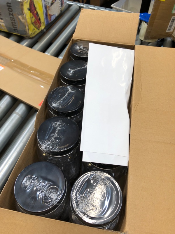 Photo 2 of 20 Pack 16OZ Black Plastic Jars With Screw On Lids?Plastic Mason Jars Food Storage Container For Storing Dry Food, Candy, Cream,Peanut, Butter Black-20 Pack