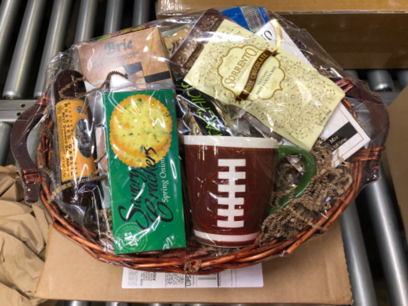 Photo 2 of Gift Basket Village - Game Day Large: Ultimate Snack Gift Box with Mug, Book, Cocoa, Nuts, Cheeses, Sausages, and More, Perfect for Sports Fans, Handcrafted in the USA